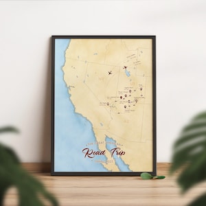 personalisiertes Reiseposter, Pärchen Urlaubsreise, unsere Reiseerinnerungen, einzigartiger Wandkartendruck, Backpacking Urlaub, Jubiläum,