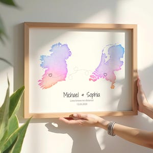 Carte d'amour interurbaine, souvenir personnel, cadeau pour les couples séparés par la distance pour commémorer une relation, cadeau pour lui