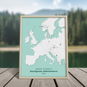 Carte de voyage personnalisée, voyages de vacances, cartographie de voyage, souvenirs de voyage, affiche numérique de carte de voyage, cadeau de voyage personnalisé.