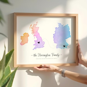 Commémorez votre voyage de longue distance, carte souvenir personnalisée pour les couples, cadeau personnalisé pour une relation, cadeau pour des occasions spéciales