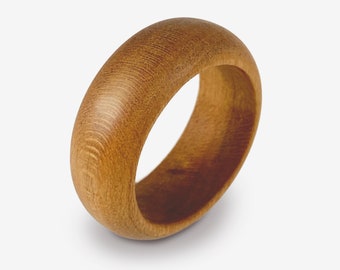 Band, round in cherry wood, natural woodring, wood ring, women's ring, men's ring, wooden jewelry, minimalist, handmade, water resistant