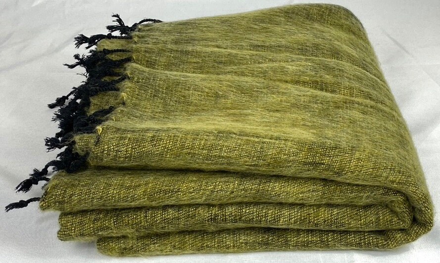 Yak Wool Blanket Khaki Green Soft Oversized Shawl/throws Etsy UK