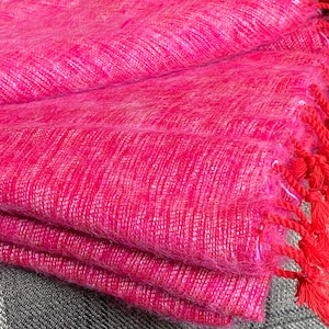 Yak Wool Fuchsia Pink Blanket 240/120 Cm Soft Oversized - Etsy