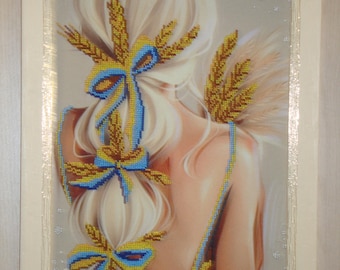 original wall decor partially embroidered picture