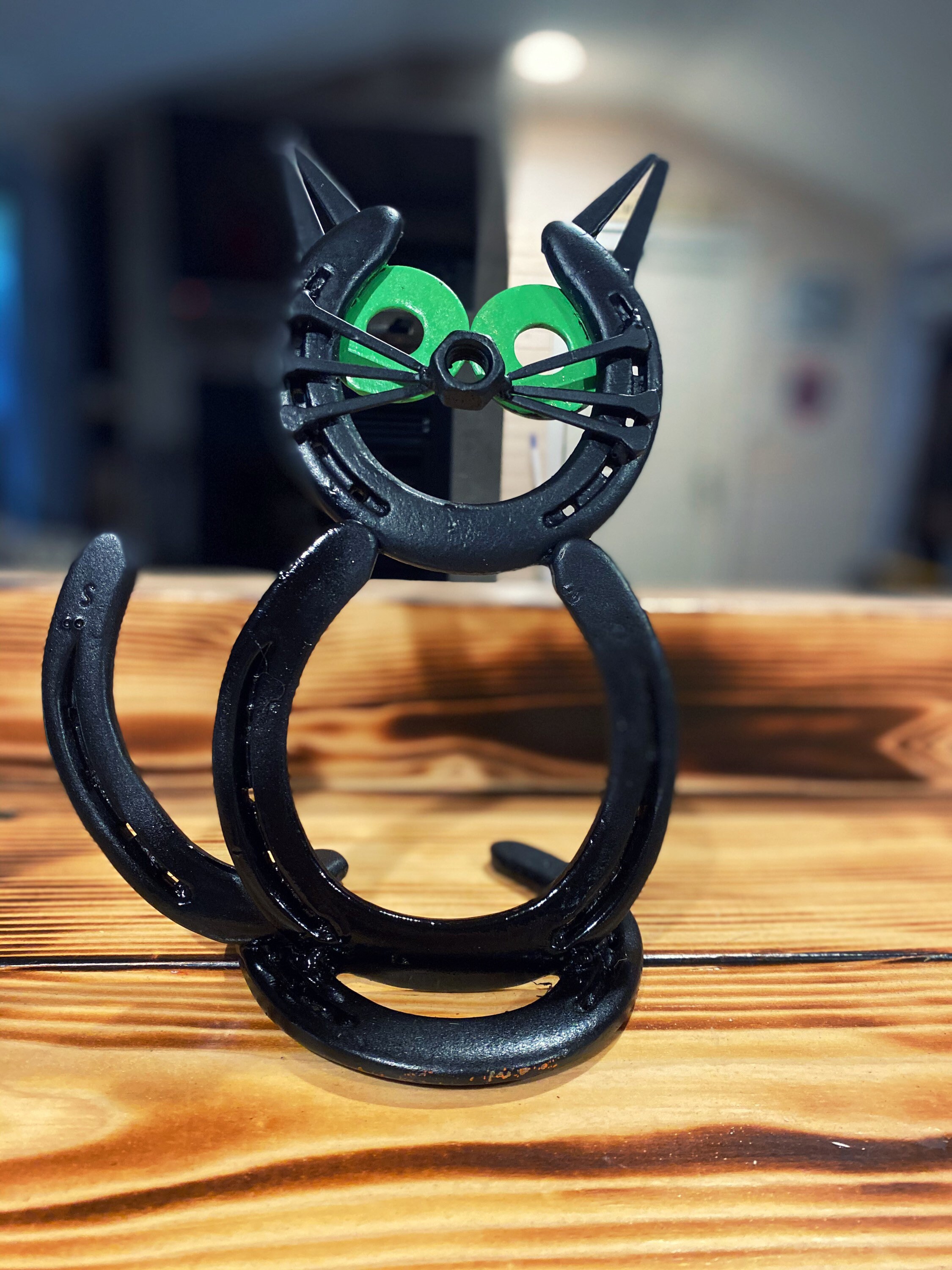 Horseshoe Black Cat Decor Yard ArtHorseshoe Art Etsy