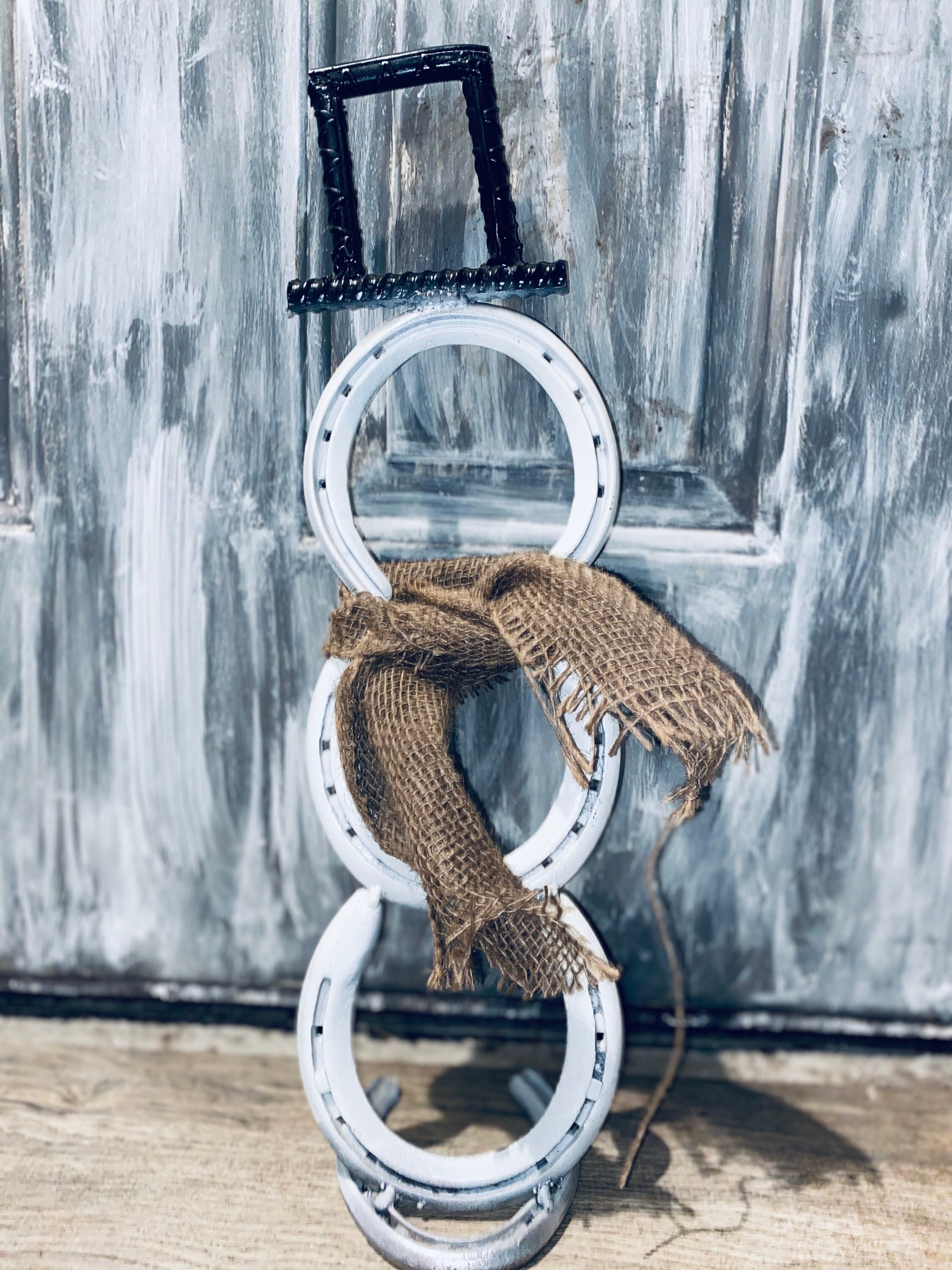 Horseshoe snowman snowman metal art yard art Christmas Etsy