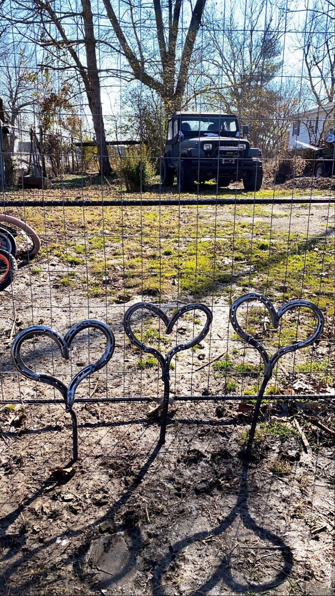 Heart yard art heart garden decor Etsy