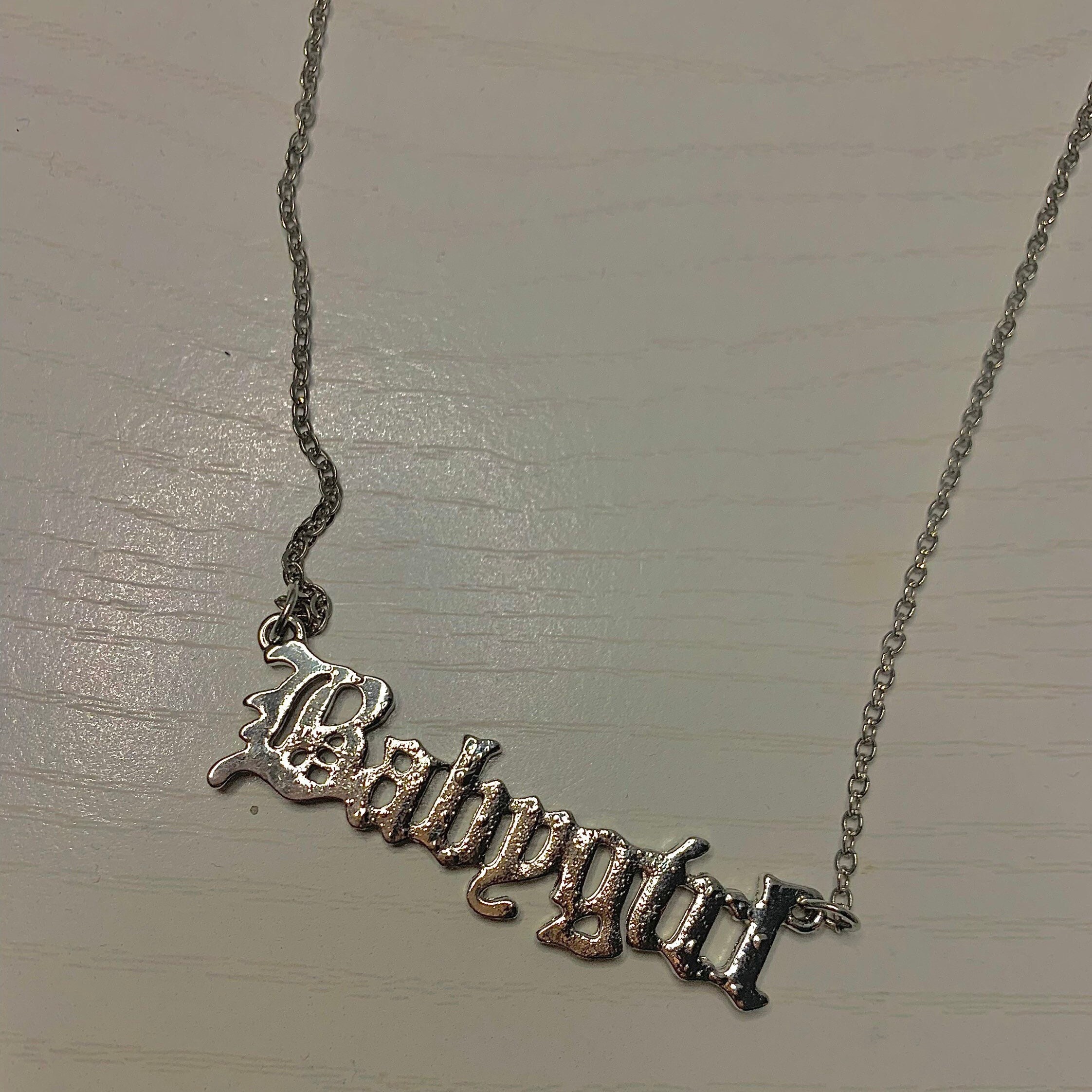 Baby Girl Name Plate Necklace Initial Letters Fashion Etsy UK