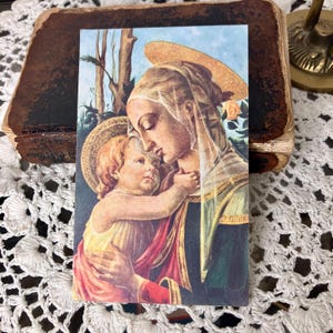 Carte Religieuse Authentique Vintage | Souvenir de Communion | Art Sacré | Collection
