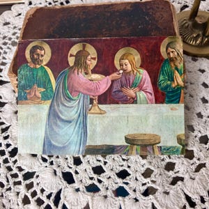 Authentische religiöse Vintage-Karte | Kommunion-Souvenir | Sakrale Kunst | Sammlung