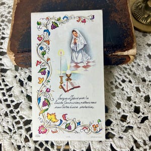Authentische religiöse Vintage-Karte | Kommunion-Souvenir | Sakrale Kunst | Sammlung