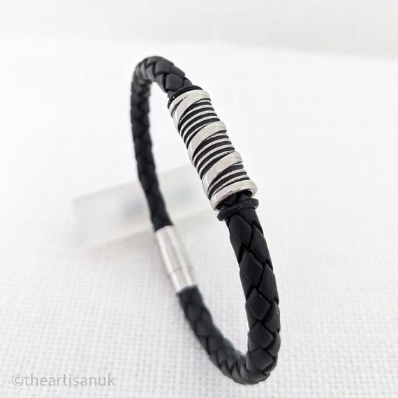 Simple mens bracelet leather bracelet for men braided Etsy