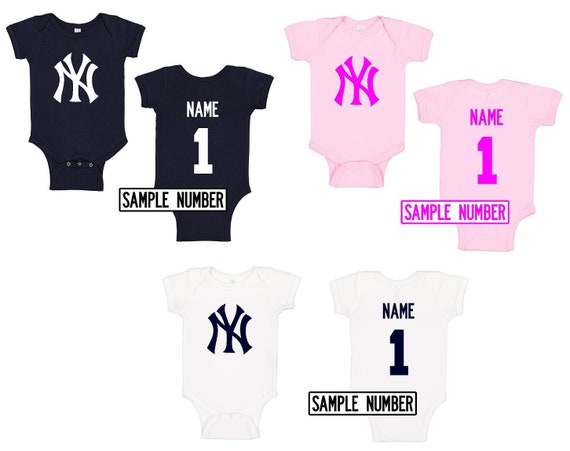 New York Yankees Pink I Love Watching With Daddy Baby Short Sleeve Bodysuit