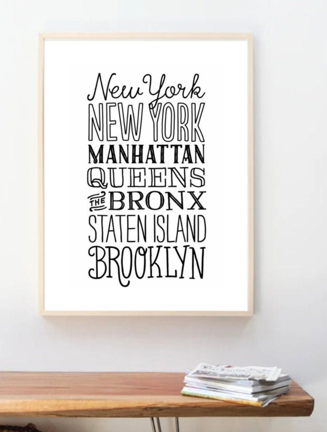 New York City Print, Wall Art, New York Wall Prints, Black, White, NYC, New York, Dorm Prints