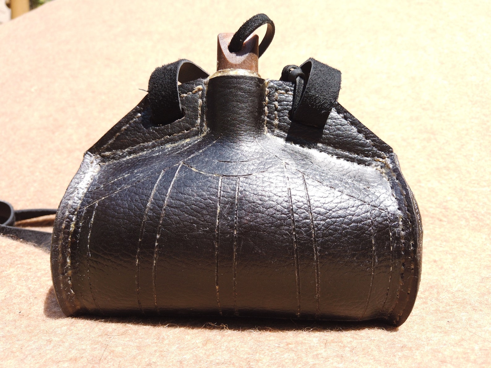 Medieval leather flask bottle Etsy