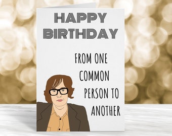 Jarvis Cocker Birthday Card, Happy birthday from one common person to another, Card for him, Card for her, Funny greetings card