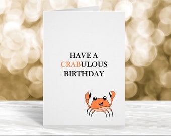Carte D'anniversaire Humoristique Crabe – Pour Lui Ou Elle
