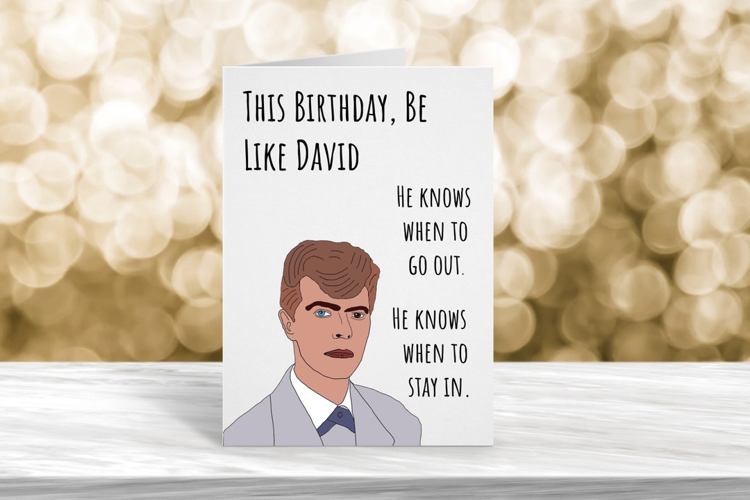 Happy Birthday Card, David Bowie Card, Card for Him, Card for Her ...