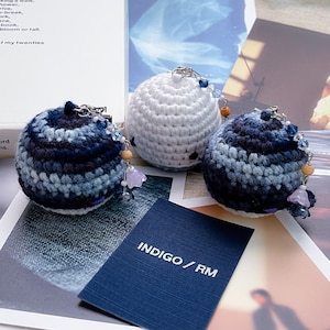 Indigo inspired amigurumi whale