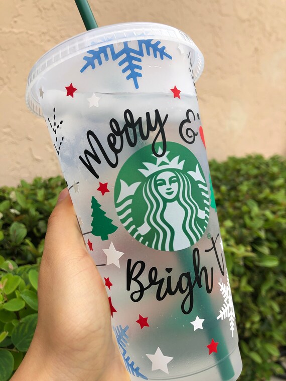 Reindeer Christmas Starbucks Cup/ Personalized Christmas gift