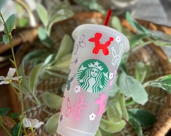 Customizable Puppy ballon aesthetics starbucks ice cup/ birthday celebration / graduation gift / mother’s day| dog lover | Mother's Day gift