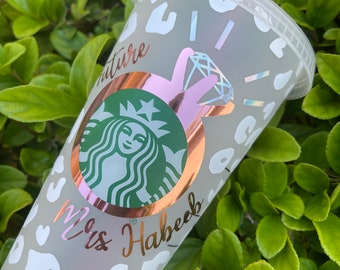 Custom tumbler for future Mrs. starbucks / engagement gift / bridal shower gift / Mother's Day gift / bachelorette party