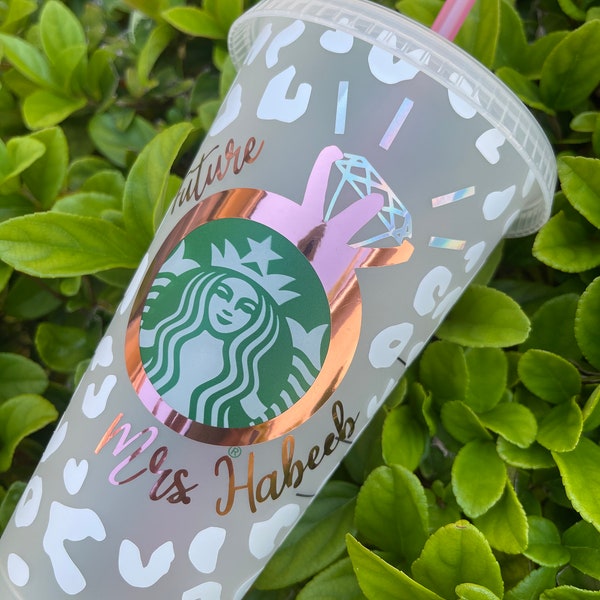 Custom tumbler for future Mrs. starbucks / engagement gift / bridal shower gift / Mother's Day gift / bachelorette party