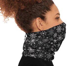 Neck Gaiter, Snowflake Pattern, Winter Apparel, Face Warmer