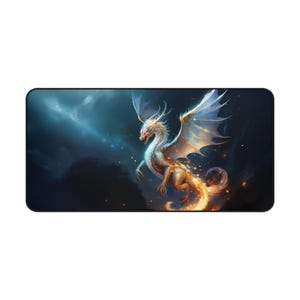 Gaming Maus Pad, Drachen Schreibtischmatte, Fantasy Gamer Zubehör, Großes Mousepad, Gaming Einrichtung Decor, Drachen, Mythisch