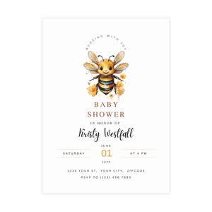 Bienen Themen-Postkarten-Sets für Babyparty, personalisierte Einladungen, Honigbiene, Umschläge inklusive, individuelle Einladungen, Party Dekor