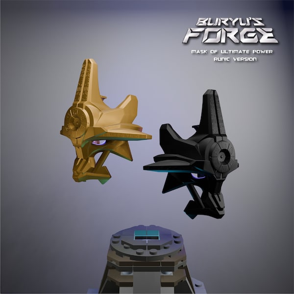 Mask of Ultimate Power [MADE-TO-ORDER] | Bionicle G2 Makuta's Mask, Pearl Gold, Black