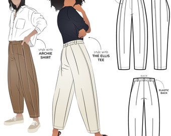 Style Arc Twig Woven Pant Pattern, Multi Size  4-16 and 10-22 Paper Pattern in new and uncut.