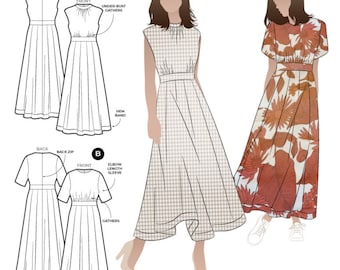 Style Arc Trinnie  Dress Paper Pattern, multi sized Classic dress pattern