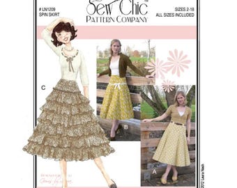 Sew Chic Pattern Company's Spin Skirt Sewing Pattern