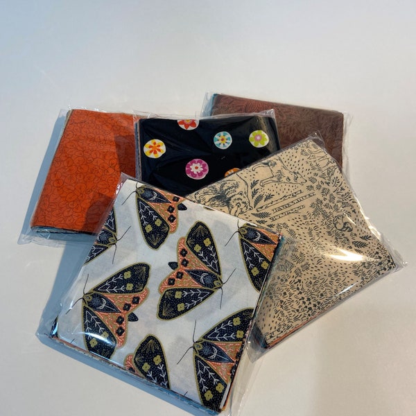 Scrappy Charm Square packs, 40 different fabric squares 5"x5", 2 of each print included, all fabrics are by top  designers and manufacturers