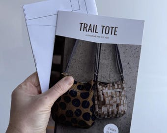 Noodlehead Trail Tote Paper Pattern. A Crossbody Tote in 2 Sizes