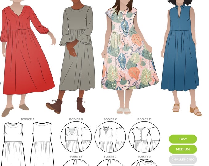 Style arc patterns montana midi dress expansions pack multi size