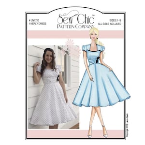 Sew Chic Averly Dress Pattern. Multi sizes included 2-18