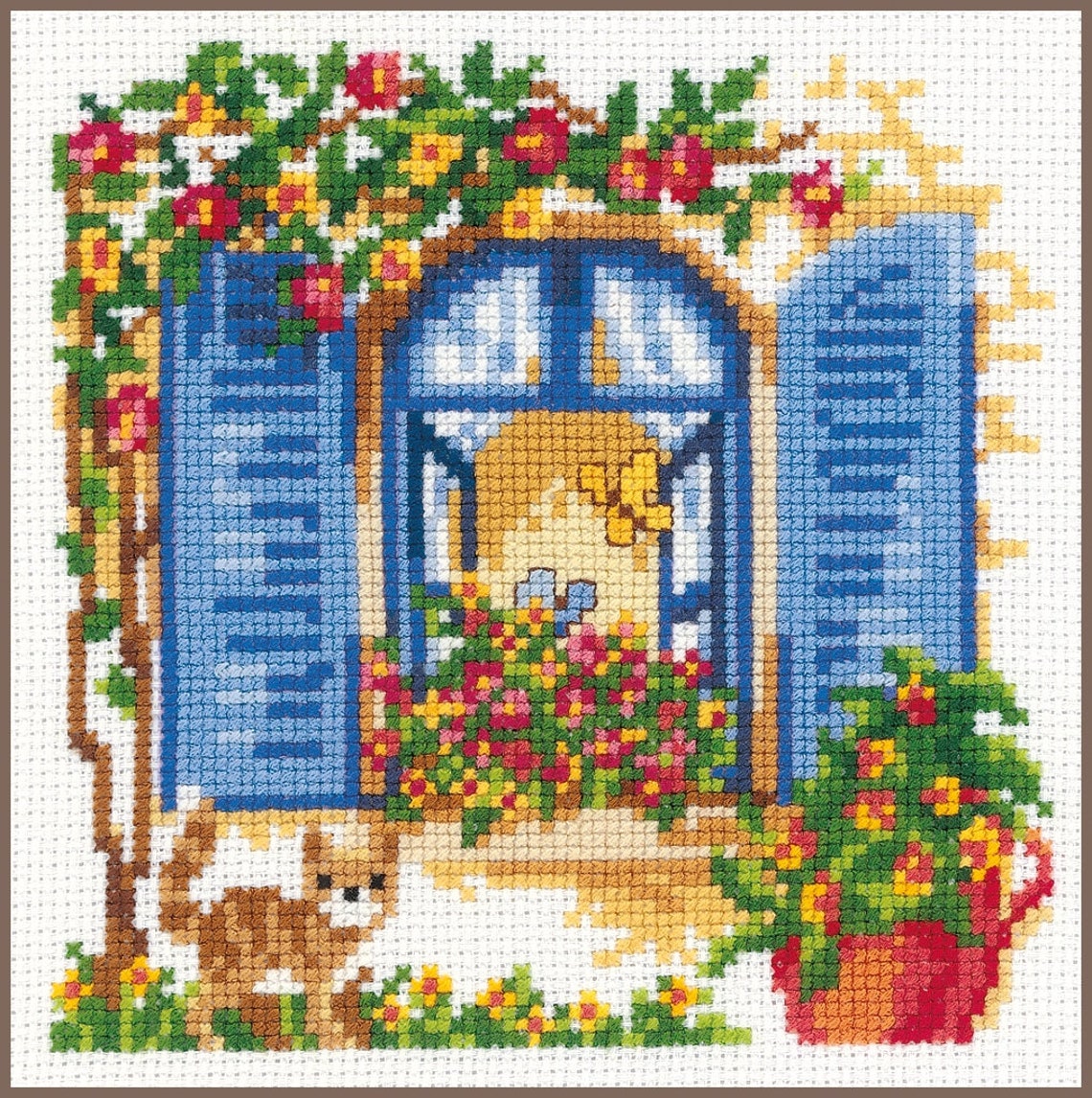 Vervaco Counted Cross Stitch Kit Sitting at the Window Etsy