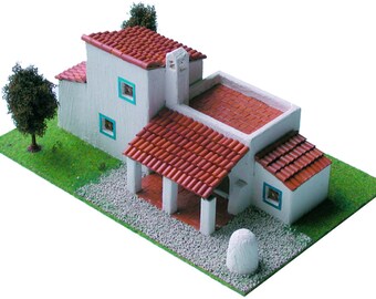 CUIT Ceramic Building Construction Kit, Traditional Ibiza House (1:87)