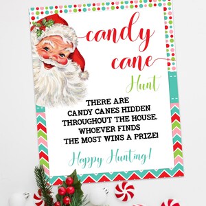 Christmas Candy Cane Hunt Game Santa Family Holiday Office Xmas Find the Candy Canes Game Ready to Print No Editable Template 23-GP938
