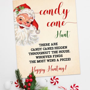 Christmas Candy Cane Hunt Game Santa Family Holiday Office Xmas Find the Candy Canes Game Ready to Print No Editable Template 23-GP937