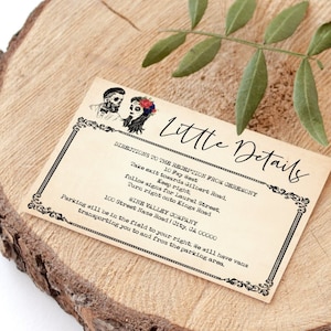 Till death do us part skulls Red Navy Blue Roses skeletons wedding bridal couples shower 5x3.5 Insert card You edit with Corjl INW52510L-475