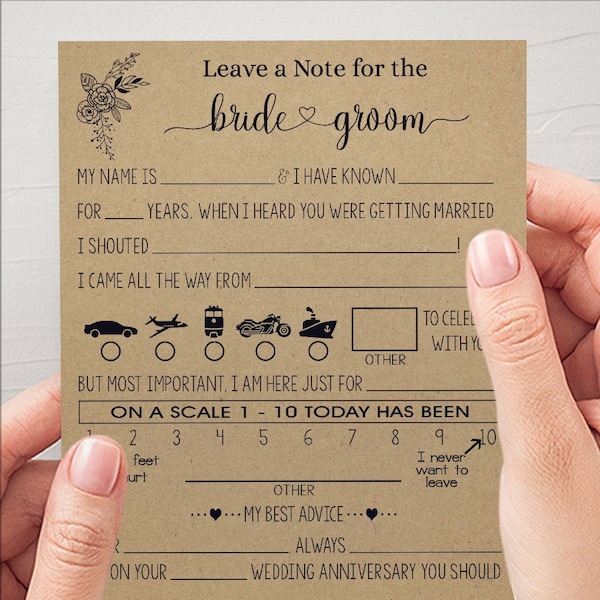 Bride and Groom Note - Etsy