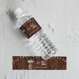 Rustic BBQ Wedding Water Bottle Label: Western Chic Design (Edit with Corjl) AWB-23-101