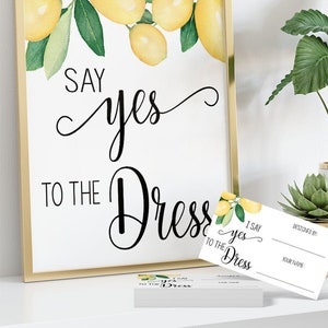 Citrus Lemon Bridal Shower Game: Say Yes to the Dress (Ready to Print) 48-GW114
