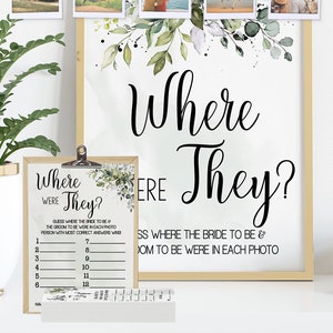Eucalyptus Greenery Bridal Shower Game: Where Were They (Ready to Print) 44-GW110