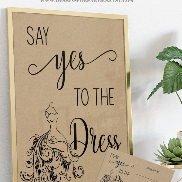 Say yes to the dress game bridal shower game  rustic country chic white & kraft background Ready to Print No Editable 48-GW102