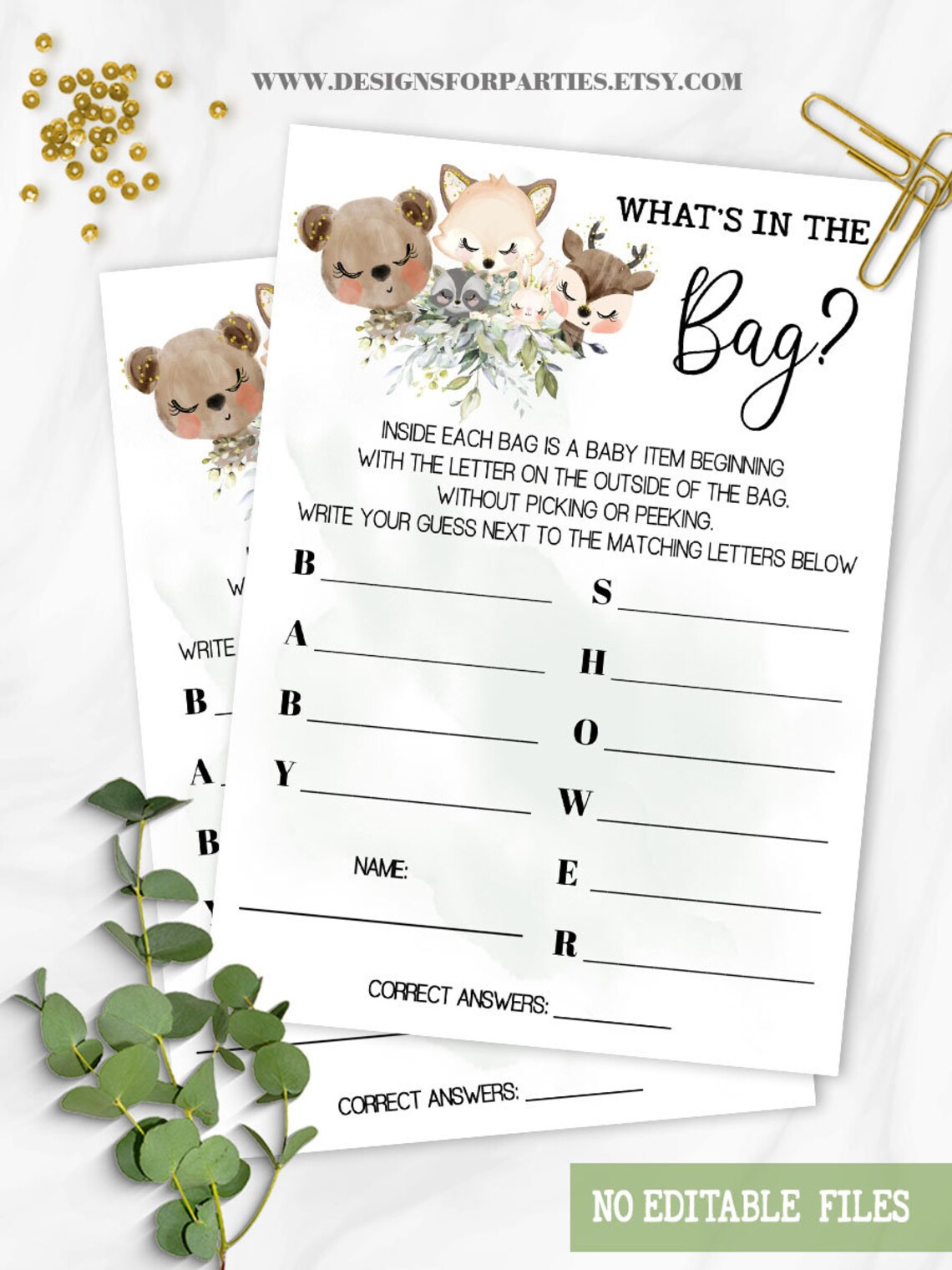 Forest Animals What is in the Bag Game Guess Whats in the Bag Etsy
