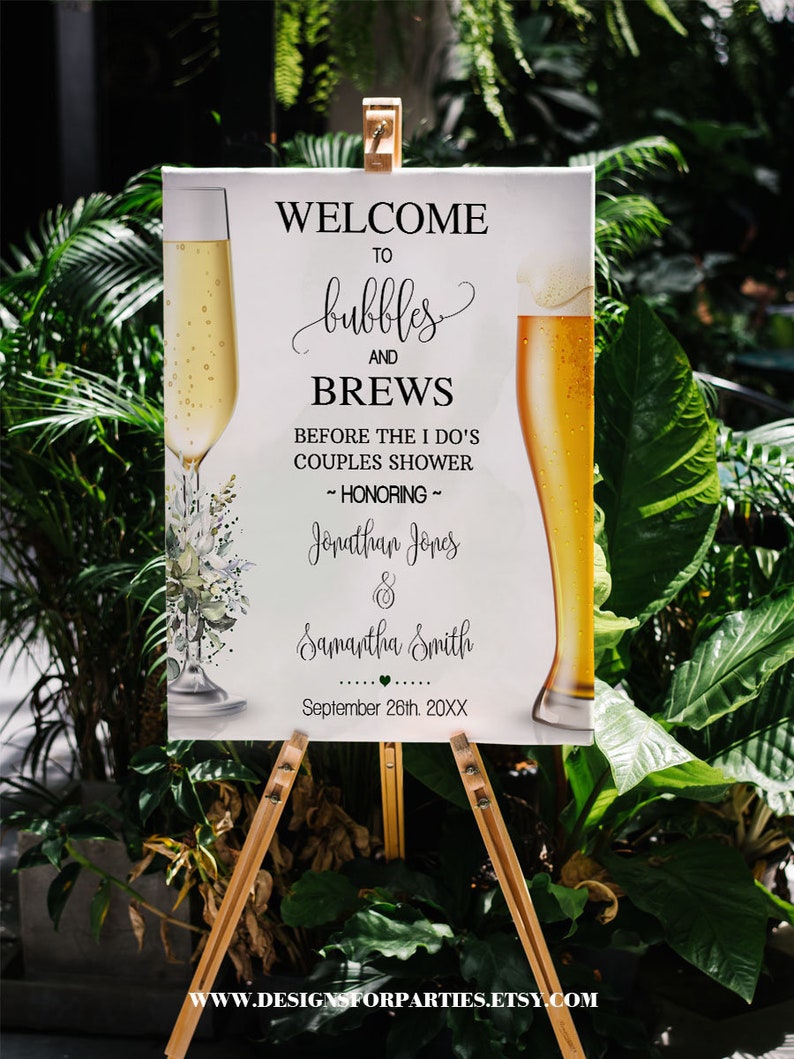 sign Bubbles and Brews before they say I do